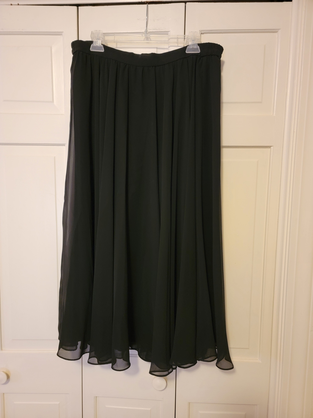 Adrianna Papell Black Chiffon Maxi Skirt Size 12 EUC